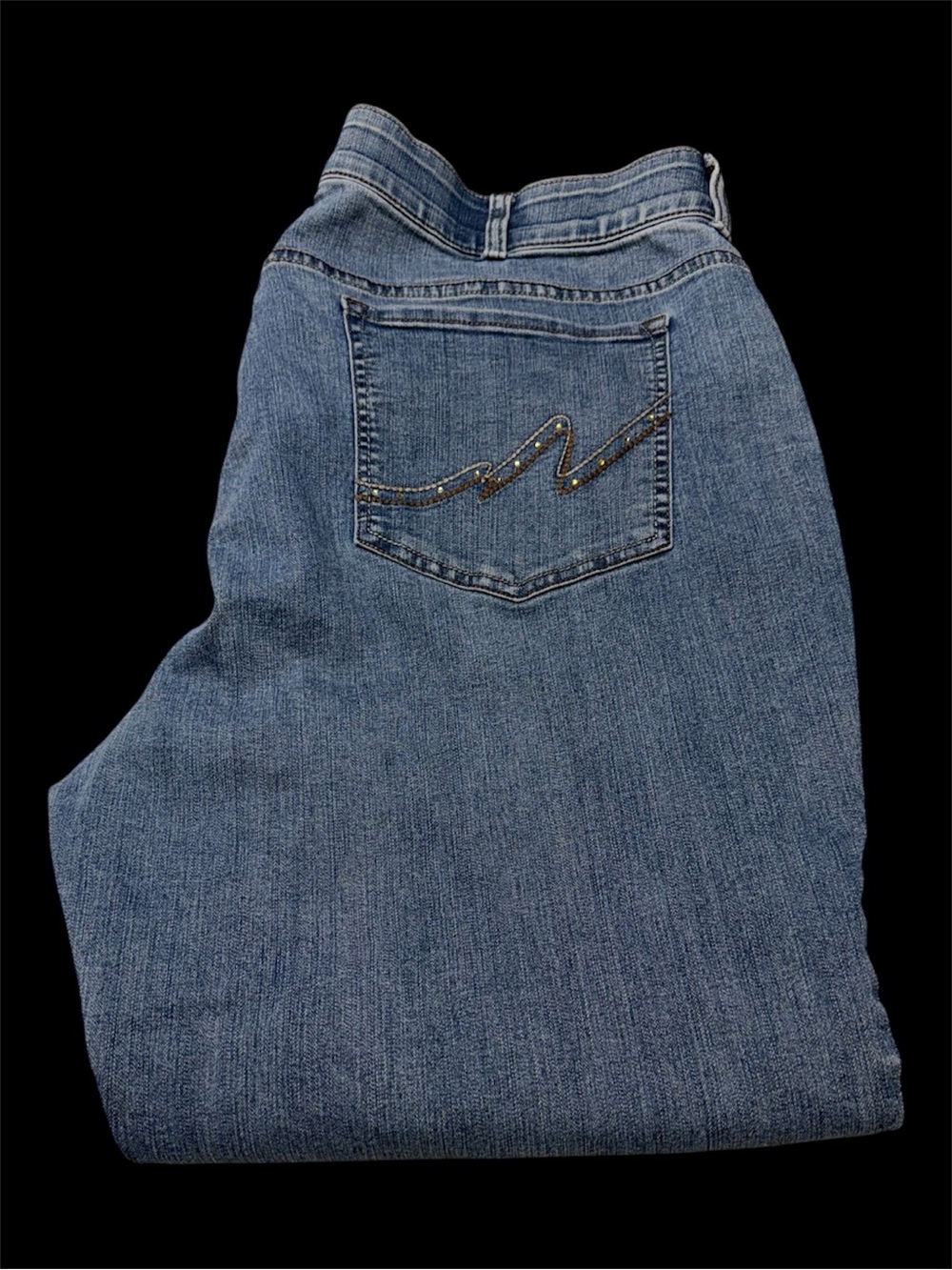 Lee  Rider’s Women’s Medium Blue Denim Jeans w/ Pocket Stitching size 22 Petite